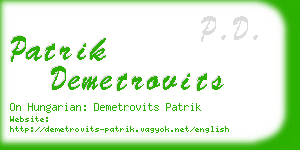 patrik demetrovits business card